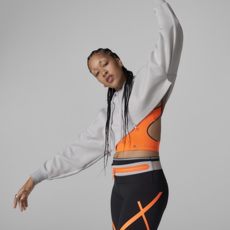 Moletom Cinza Adidas By Stella Mccartney Cropped Hot
