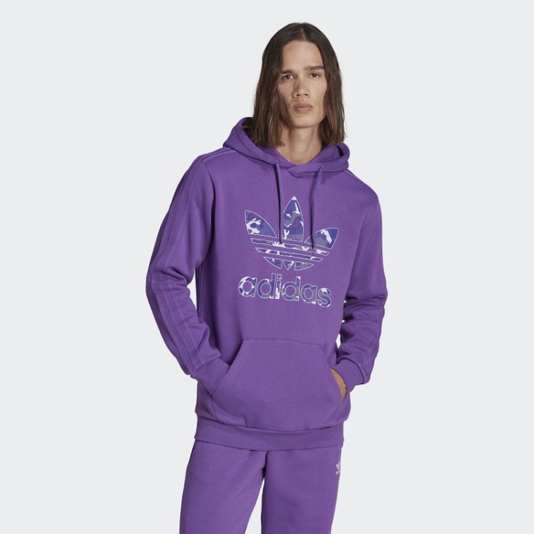 Moletom Com Capuz Com Estampa Camuflada Roxa Da Adidas