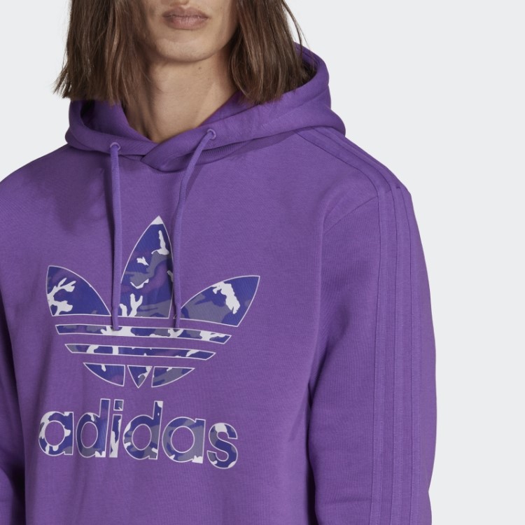 Moletom Com Capuz Com Estampa Camuflada Roxa Da Adidas