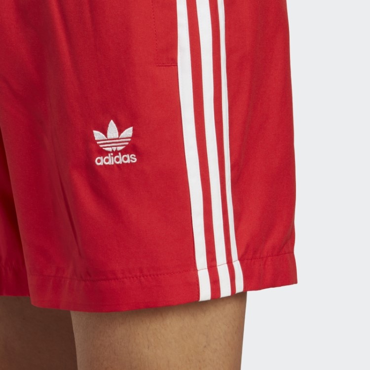 Calção De Banho Escarlate Originals Adicolor Com As 3 Riscas Adidas