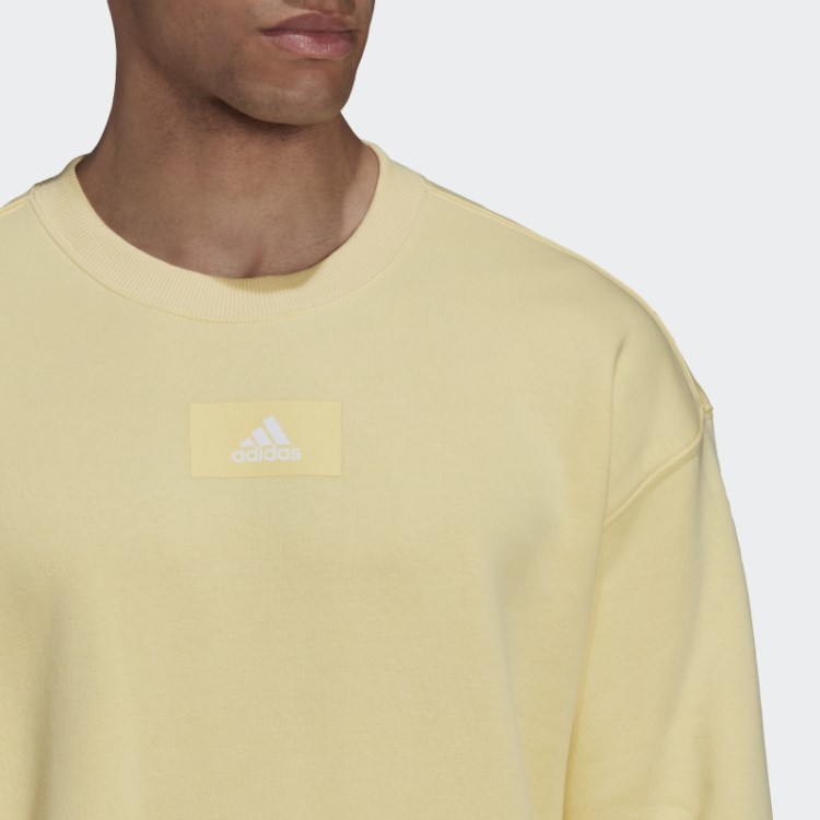Essentials FeelVivid Moletom De Lã De Algodão Ombros Caídos Adidas Amarelo
