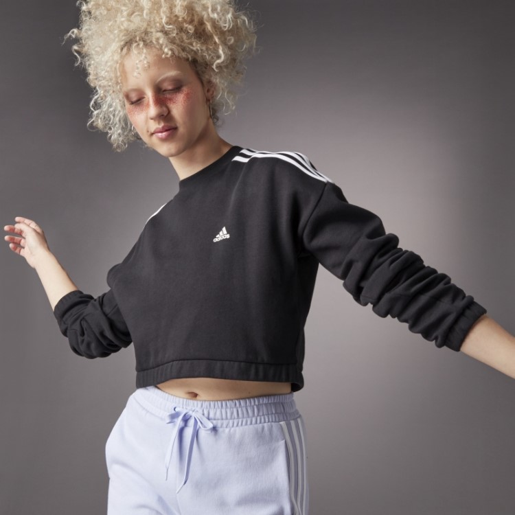 Moletom Adidas Hyperglam Crop Crew Preto