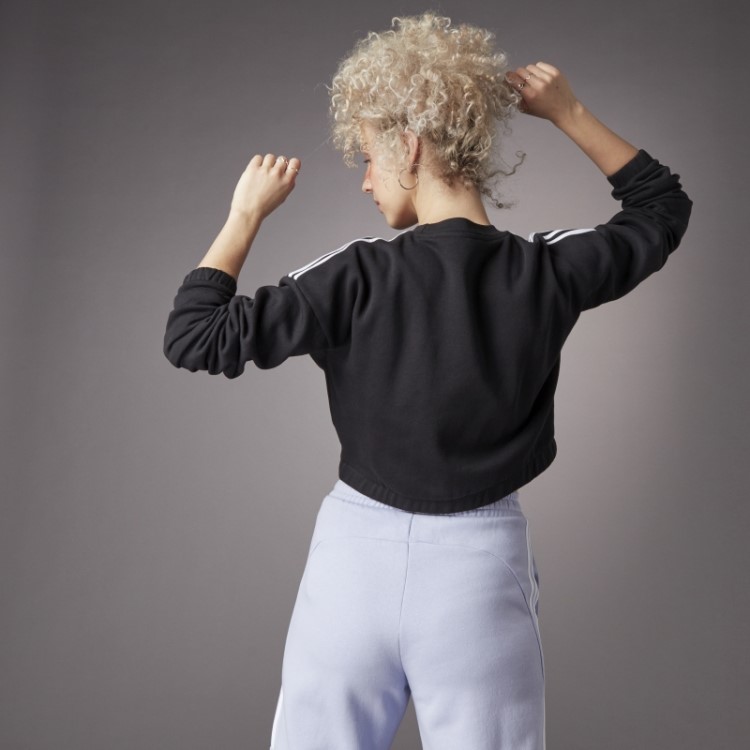Moletom Adidas Hyperglam Crop Crew Preto
