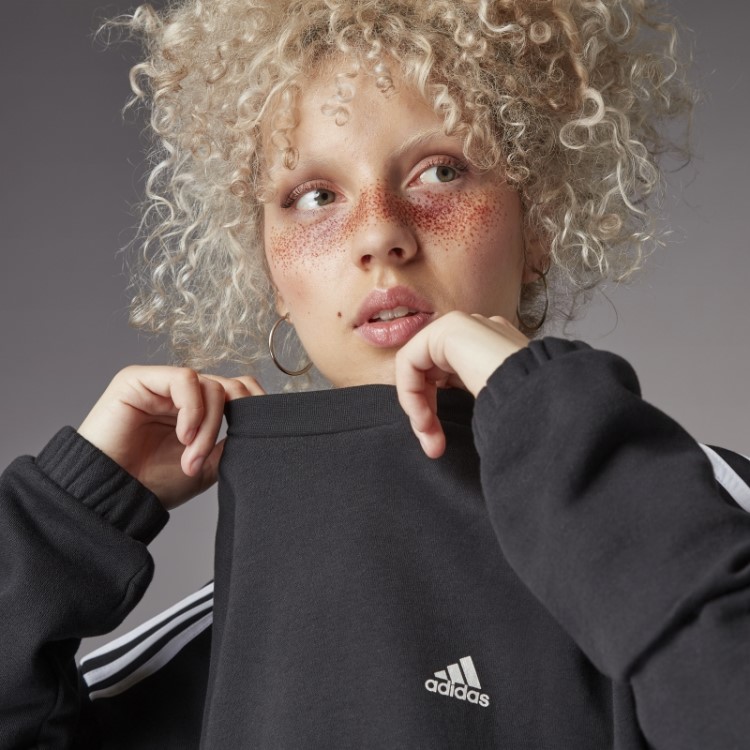 Moletom Adidas Hyperglam Crop Crew Preto
