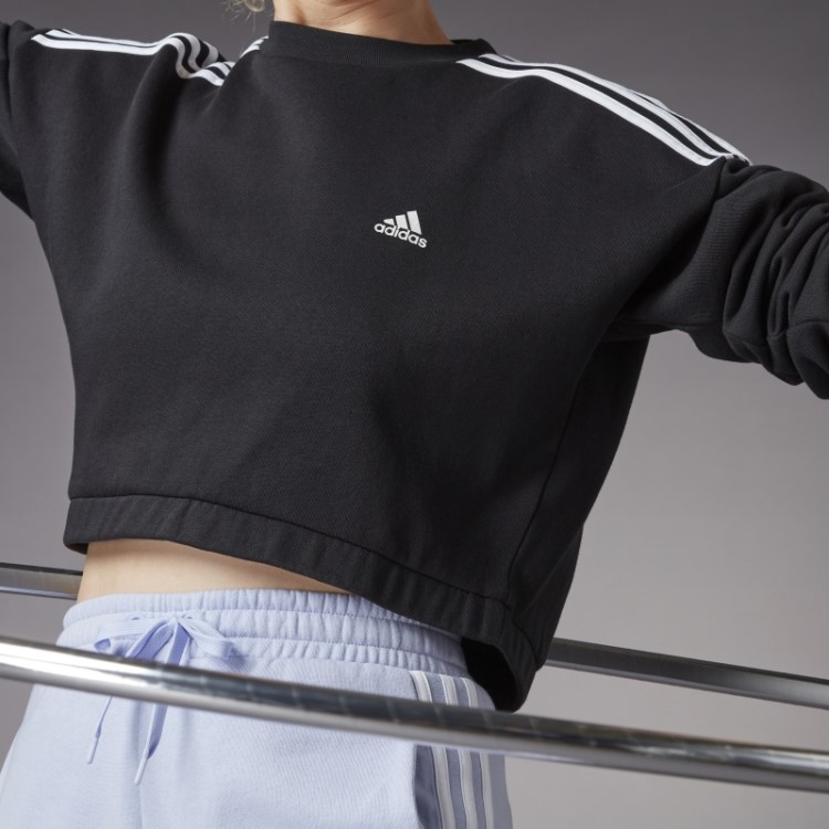 Moletom Adidas Hyperglam Crop Crew Preto