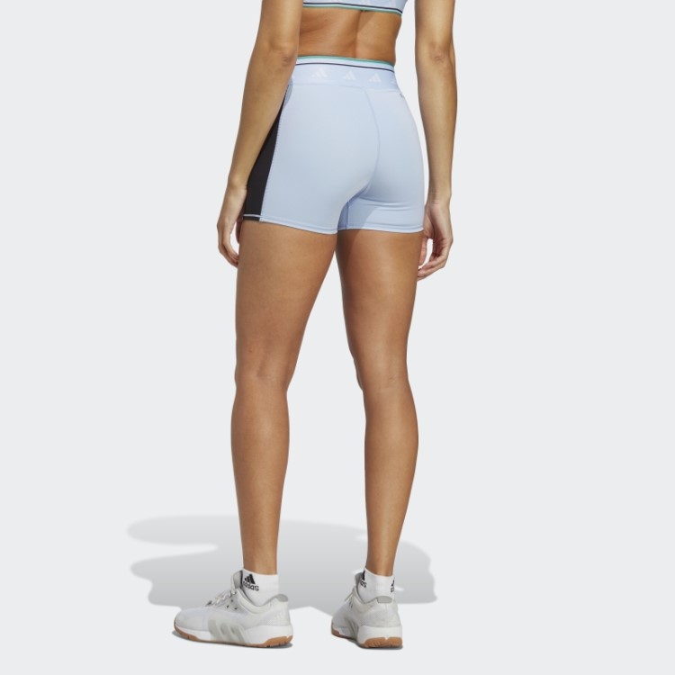 Leggings Curtas Adidas Techfit Colorblock 3 Polegadas Blue Dawn
