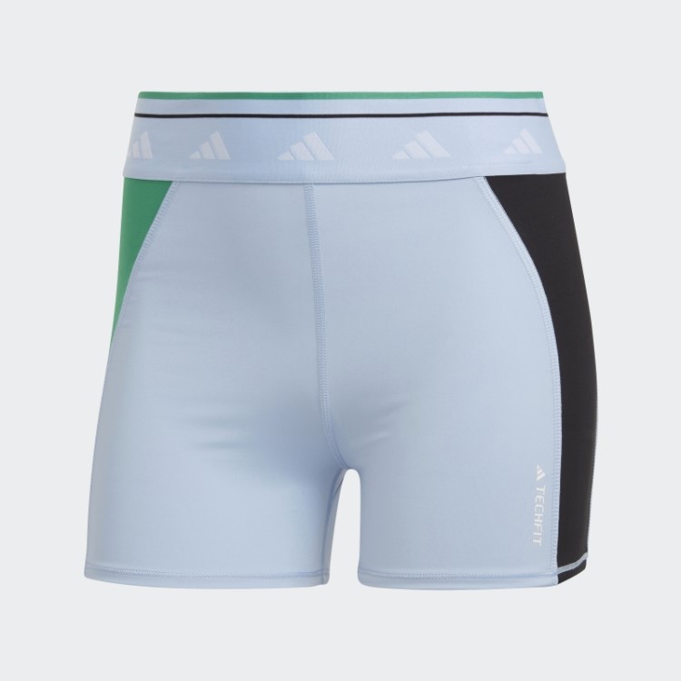 Leggings Curtas Adidas Techfit Colorblock 3 Polegadas Blue Dawn