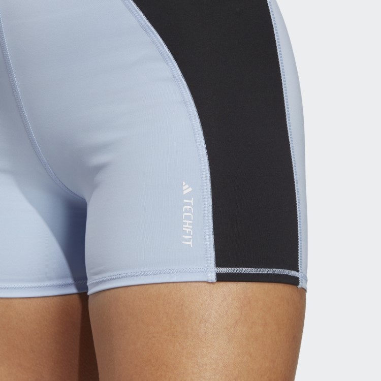 Leggings Curtas Adidas Techfit Colorblock 3 Polegadas Blue Dawn