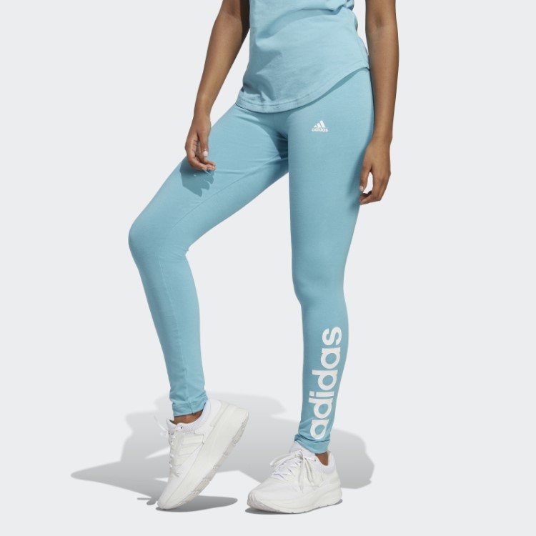 Legging Cintura Alta Azul Adidas Essentials Com Logo