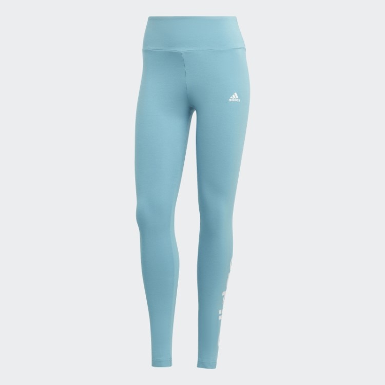 Legging Cintura Alta Azul Adidas Essentials Com Logo
