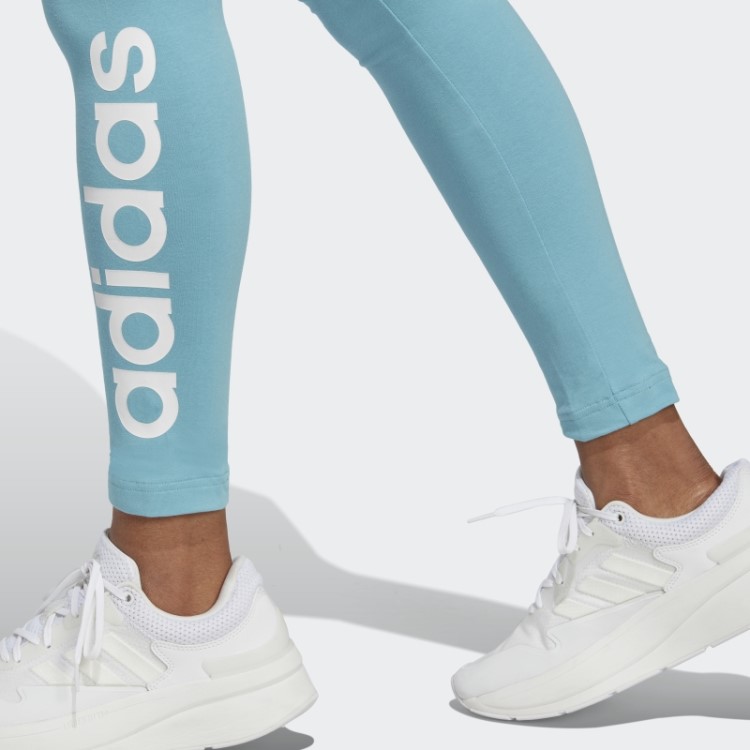 Legging Cintura Alta Azul Adidas Essentials Com Logo