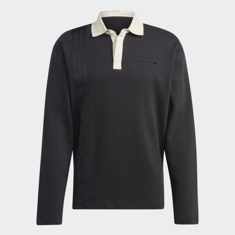 Camisa De Rugby De Manga Longa Adidas Rifta Metro Preto Quente
