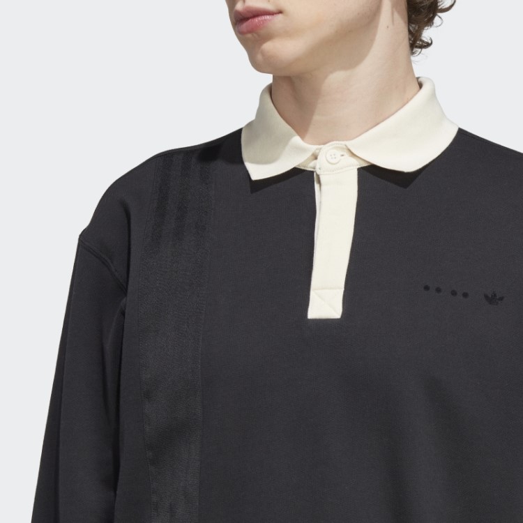 Camisa De Rugby De Manga Longa Adidas Rifta Metro Preto Quente