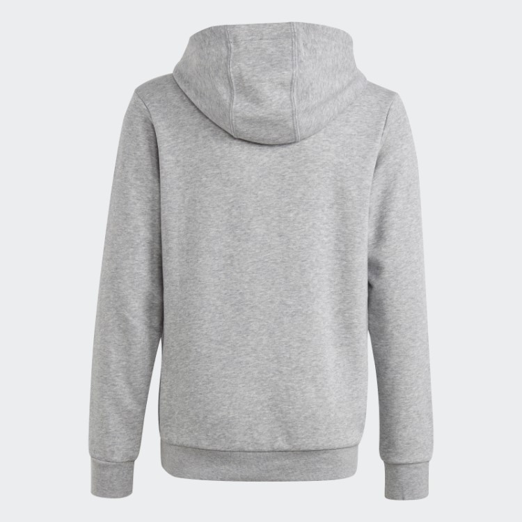 Adidas Moletom Com Capuz Cinza Médio Grande Logotipo Essencial De Algodão