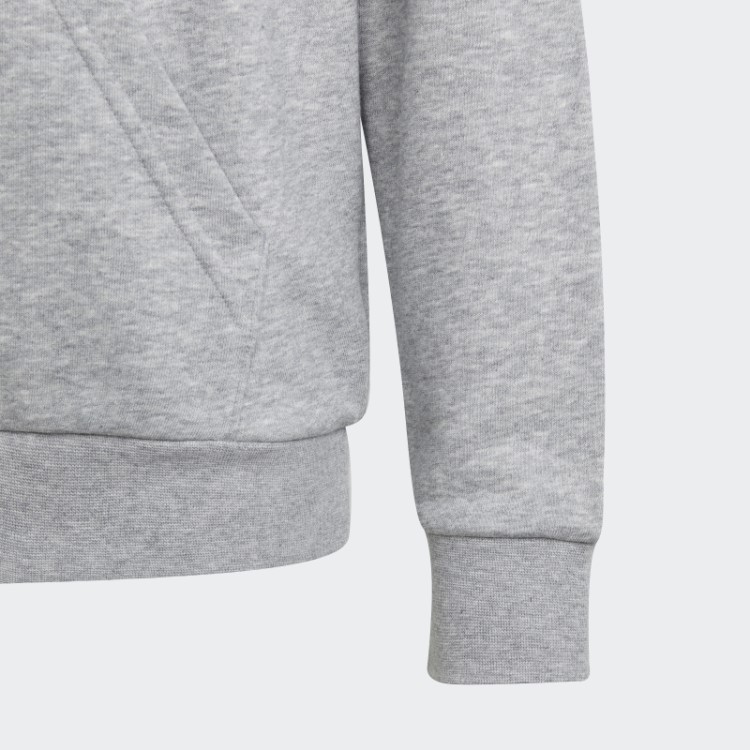 Adidas Moletom Com Capuz Cinza Médio Grande Logotipo Essencial De Algodão