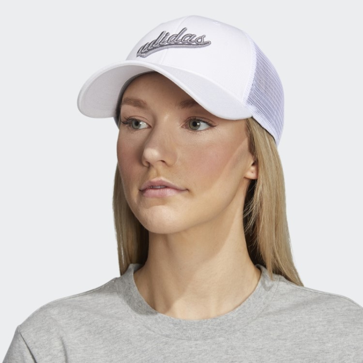 Chapéu De Caminhoneiro De Malha Adidas Branco