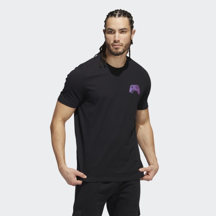 Camiseta Gamer Com Mudança De Cor Adidas Preta
