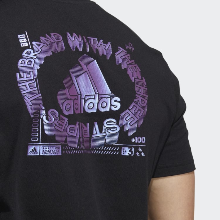 Camiseta Gamer Com Mudança De Cor Adidas Preta