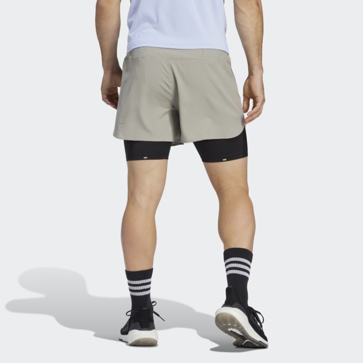 Adidas Silver Pebble Projetado Para Shorts 2 Em 1 De Corrida