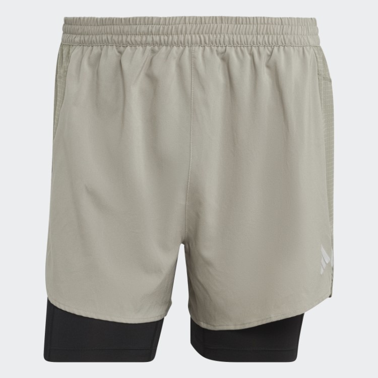 Adidas Silver Pebble Projetado Para Shorts 2 Em 1 De Corrida