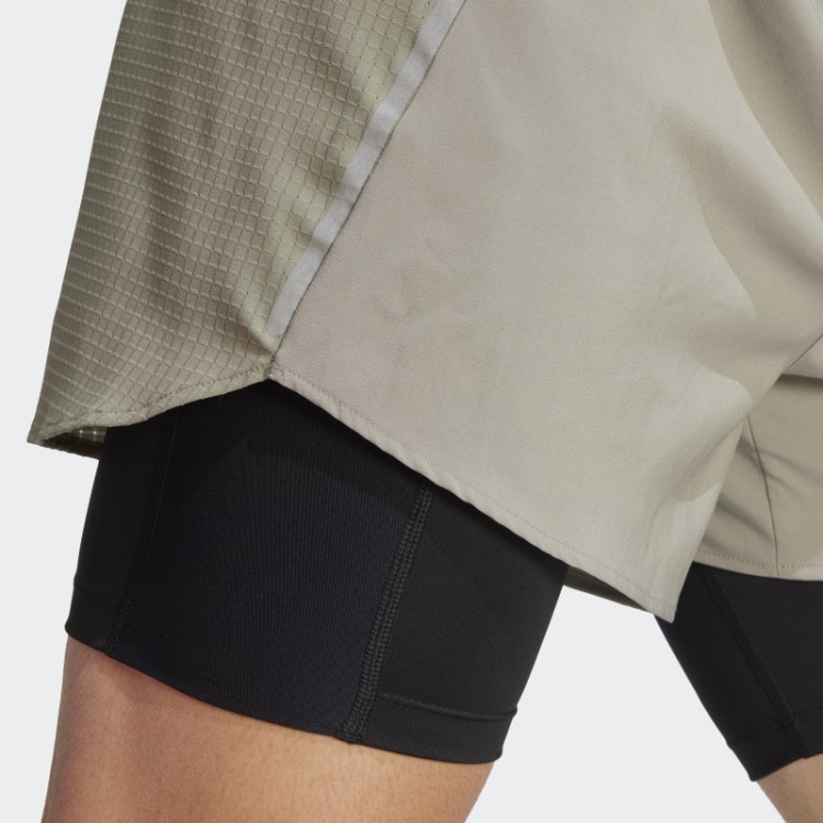 Projetado Para Corrida Shorts 2 Em 1 Adidas Silver Pebble