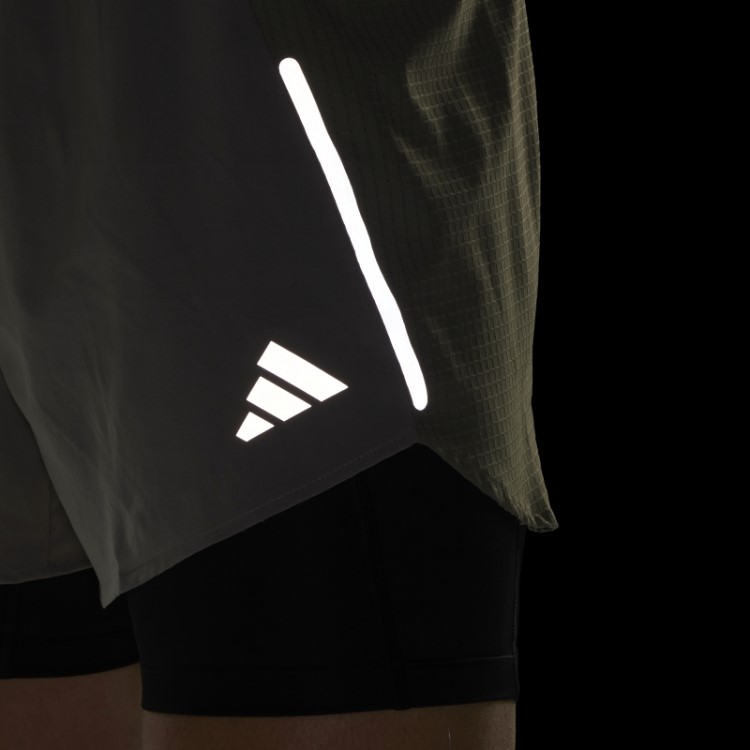 Projetado Para Corrida Shorts 2 Em 1 Adidas Silver Pebble