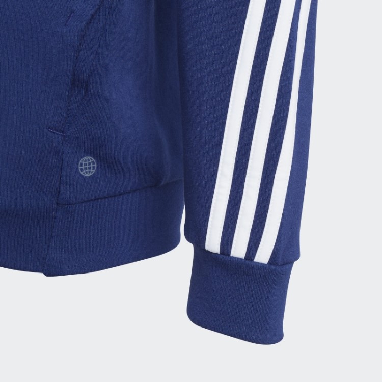 Adidas Blue Future Icons 3 Listras Com Capuz E Zíper Completo