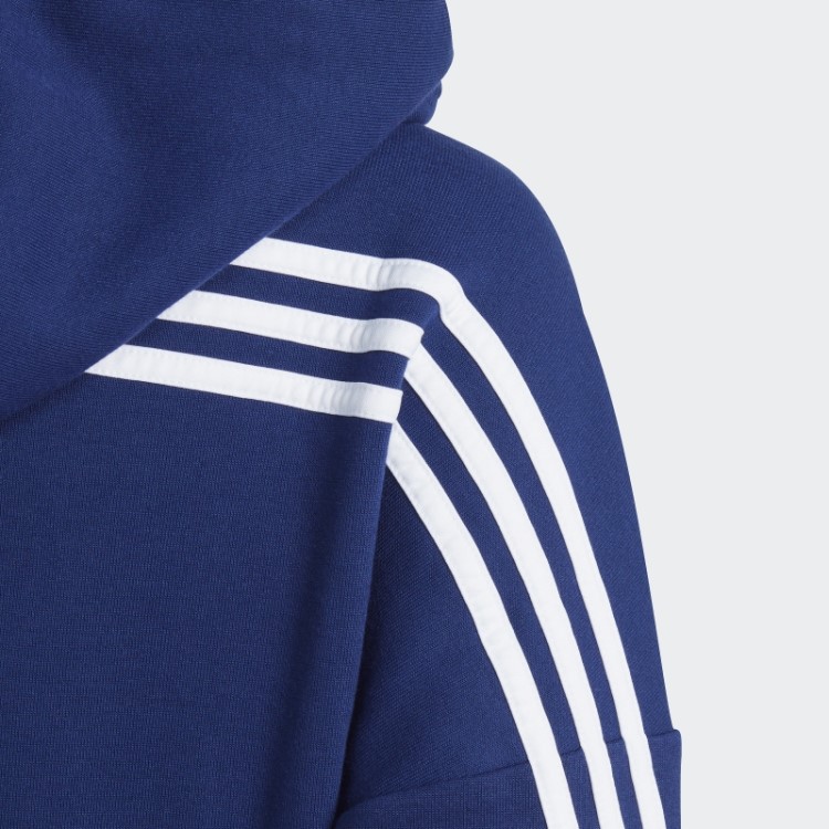 Adidas Blue Future Icons 3 Listras Com Capuz E Zíper Completo