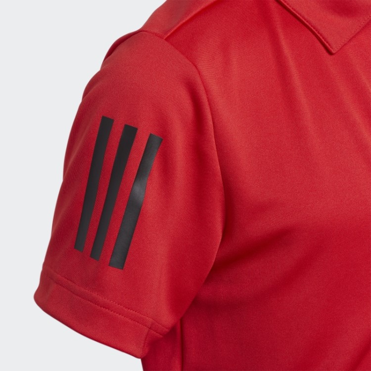 Camisa Polo Com As 3 Listras Vermelho Adidas