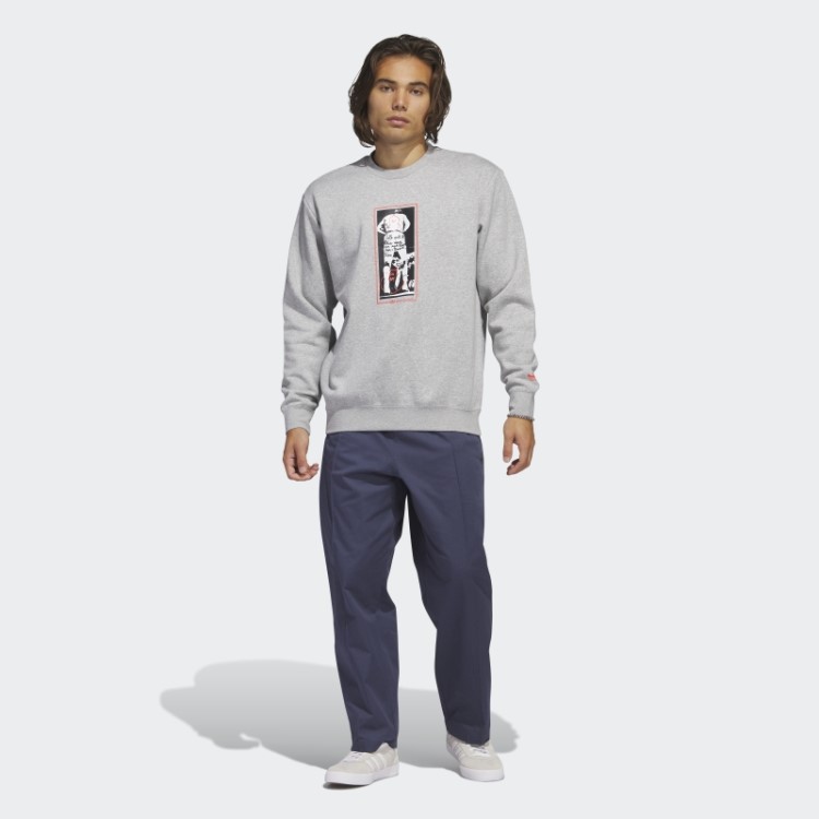 Moletom Gola Redonda Shmoofoil Gráfico Cinza Médio Adidas