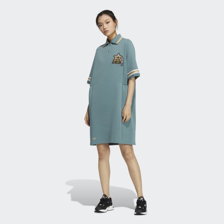 Adidas Moderno Vestido Polo Colegial Nebuloso Esmeralda
