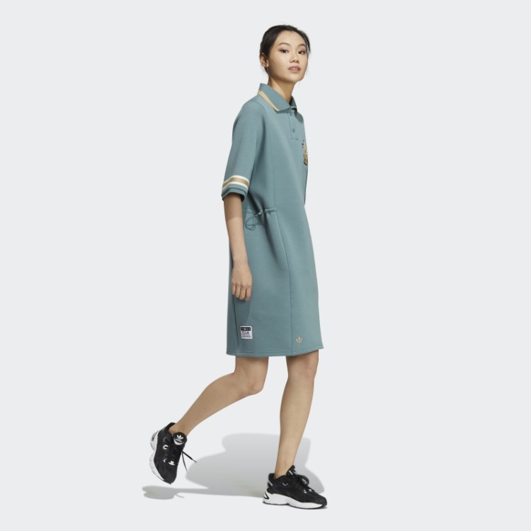 Adidas Moderno Vestido Polo Colegial Nebuloso Esmeralda