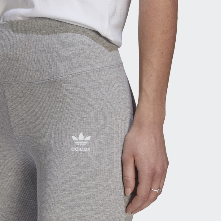 Leggings Adicolor Cinza Médio Essenciais + Nervuras Comprimento 7/8 Adidas