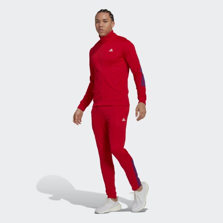 Fato De Treino Adidas Slim Vermelho Com Fecho De Correr