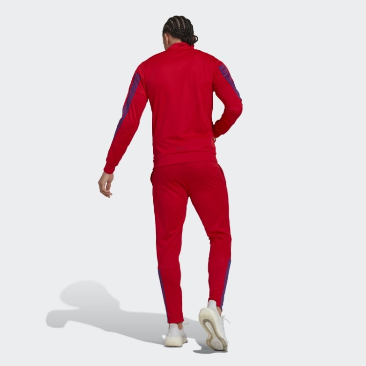 Fato De Treino Adidas Slim Vermelho Com Fecho De Correr