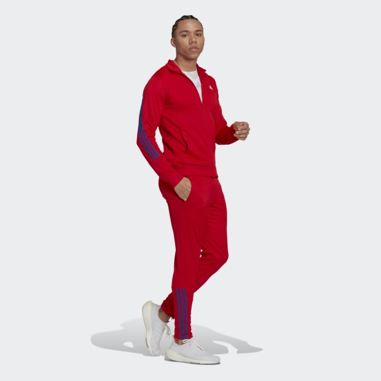 Fato De Treino Adidas Slim Vermelho Com Fecho De Correr