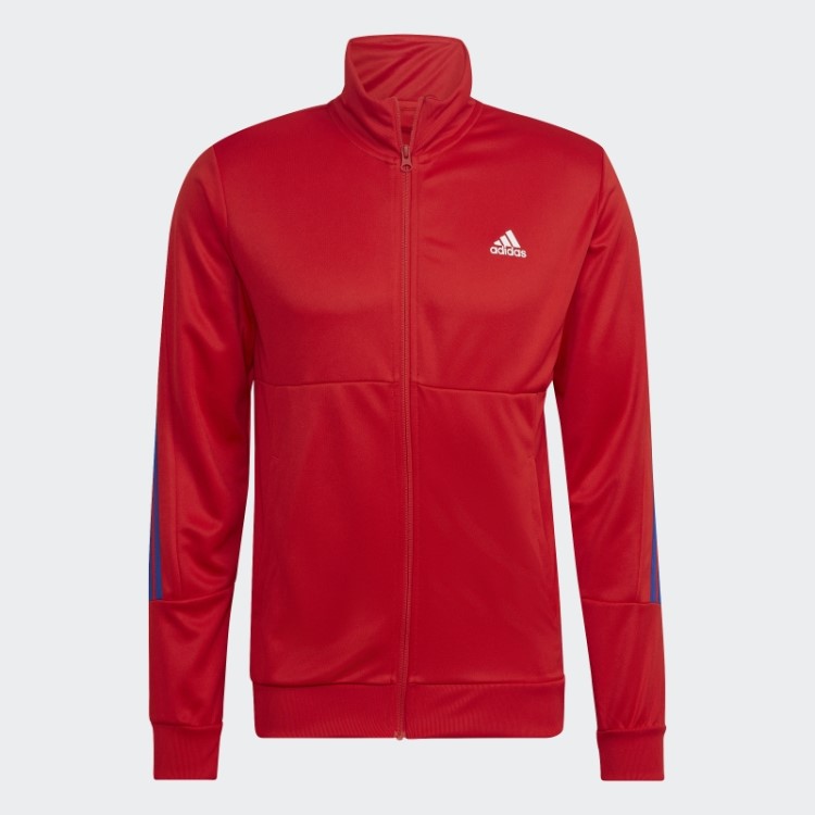Fato De Treino Adidas Slim Vermelho Com Fecho De Correr