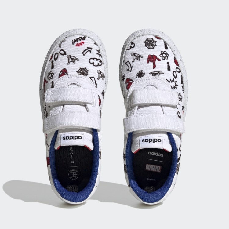 Sapato Branco Fashion Adidas X Marvel Vulc Raid3r Homem-aranha De Velcro