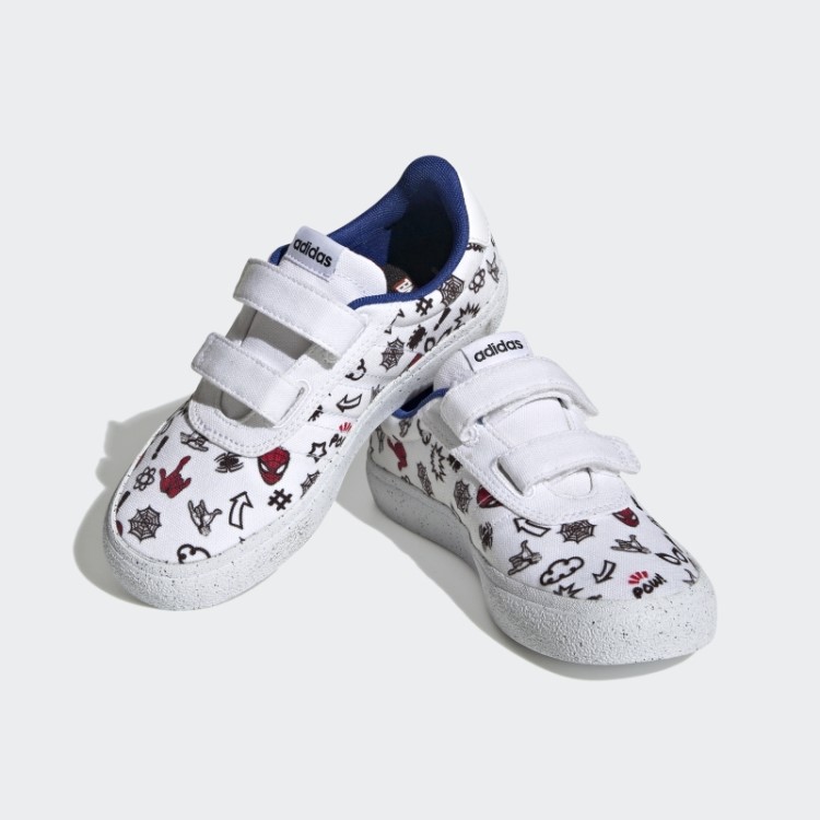 Sapato Branco Fashion Adidas X Marvel Vulc Raid3r Homem-aranha De Velcro