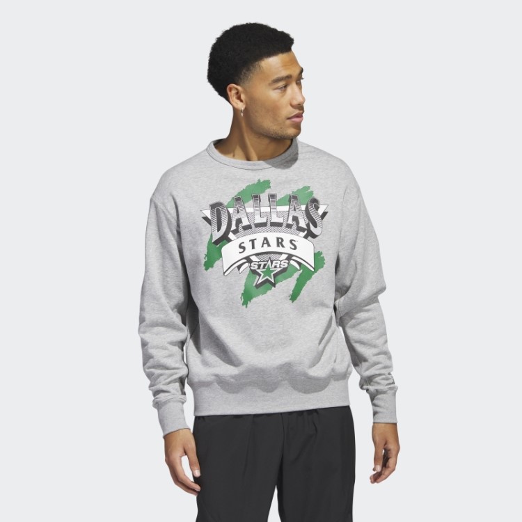 Moletom Cinza Médio Adidas Stars Vintage Crew