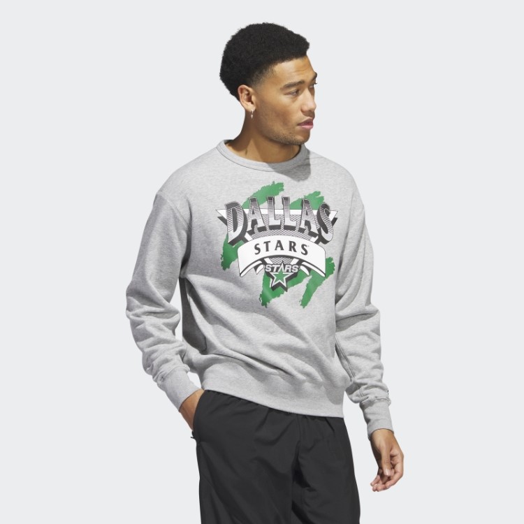 Moletom Cinza Médio Adidas Stars Vintage Crew