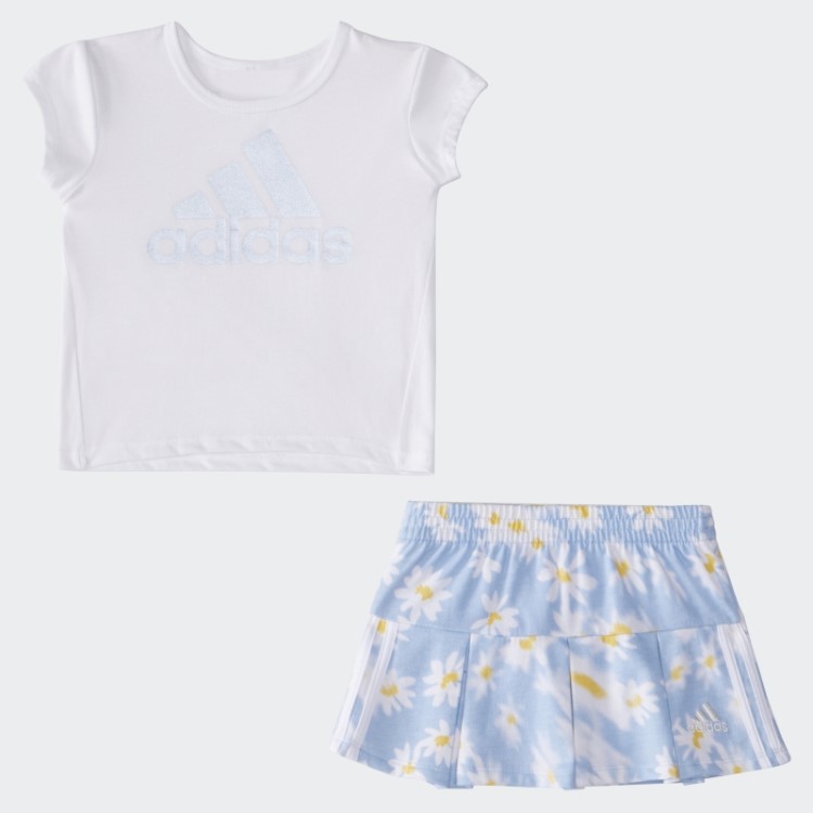 Conjunto Adidas Igss Tee Ft Aop Skort Branco