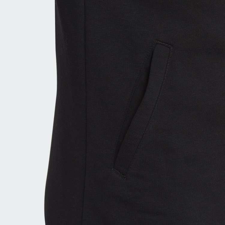 Essentials Moletom Com Capuz E Zíper Nas Três Listras Preto Adidas