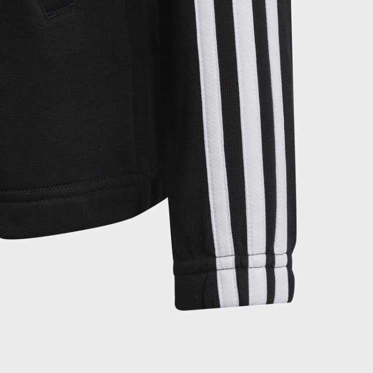 Essentials Moletom Com Capuz E Zíper Nas Três Listras Preto Adidas