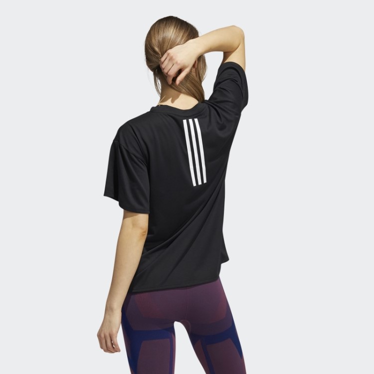 Camiseta Aeroready Preta Com As Três Listras Para Treino Adidas