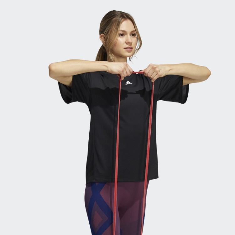 Camiseta Aeroready Preta Com As Três Listras Para Treino Adidas