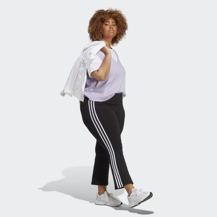 Legging Adidas Black Adicolor Classics 3 Listras 7/8 Flare (tamanho Grande)