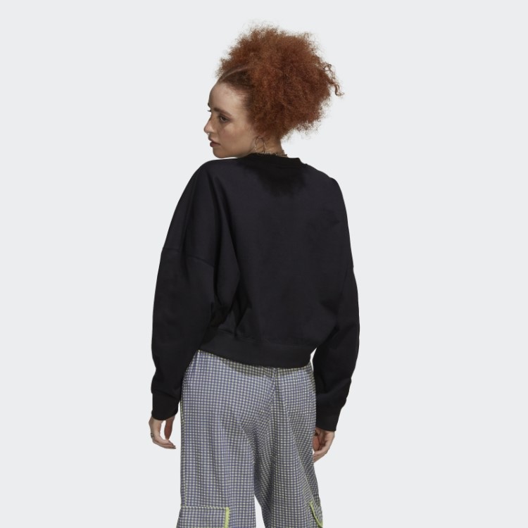 Moletom Solto Adidas Com Aplicação De Trevo Preto