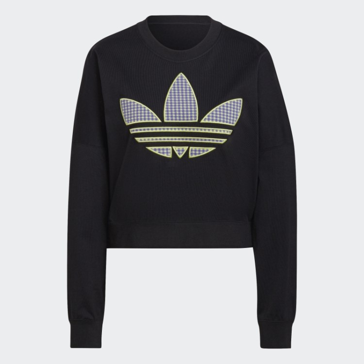 Moletom Solto Adidas Com Aplicação De Trevo Preto