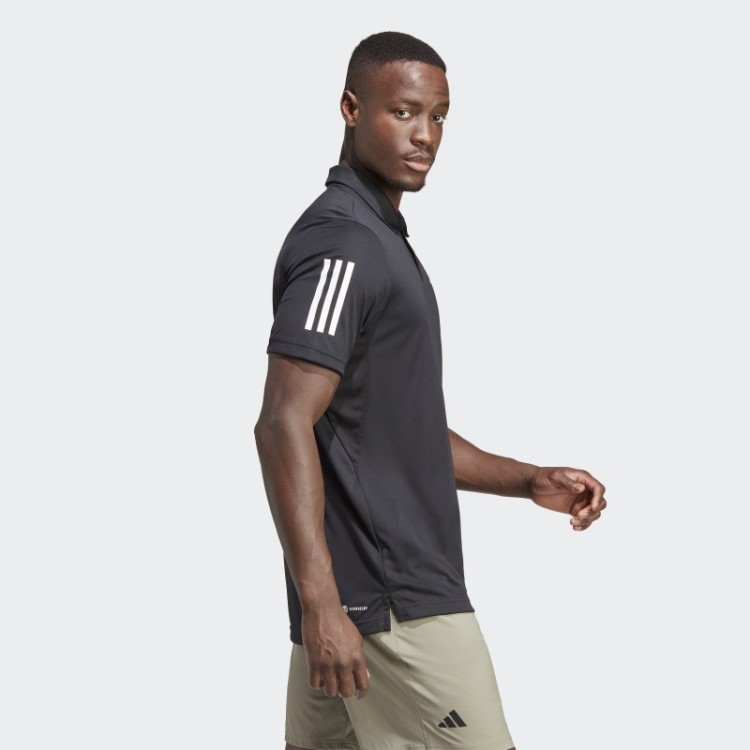 Adidas Club Camisa Polo De Tênis Com As Três Listras Preta